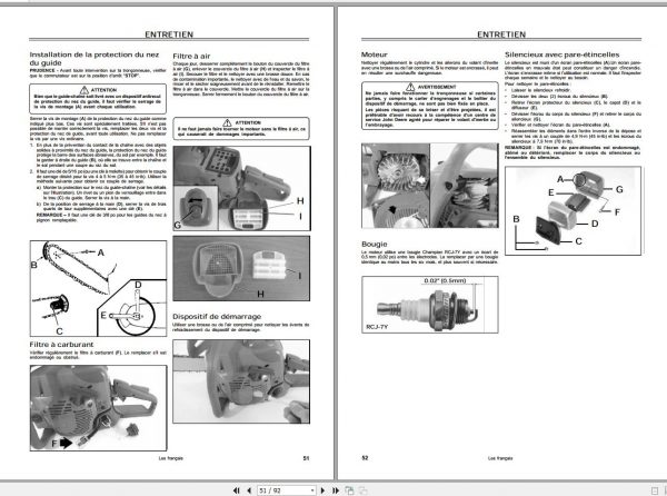 John Deere Chain Saws CS46 CS52 UT10949 UT10953 Operators Manual OMPS05697 2002 2