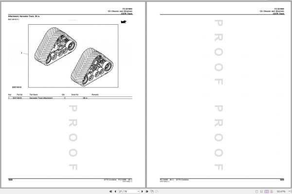 John Deere Combine CSTR Track CS Chassis Structure S770 Parts Catalog PC13456 2