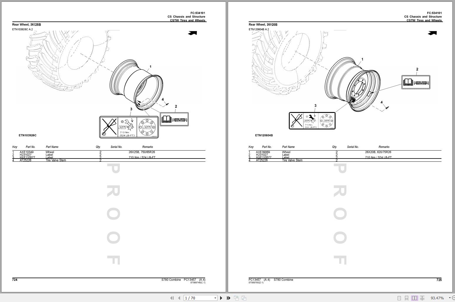 John Deere Combine CSTR Track CS Chassis Structure S780 Parts Catalog PC13457 1