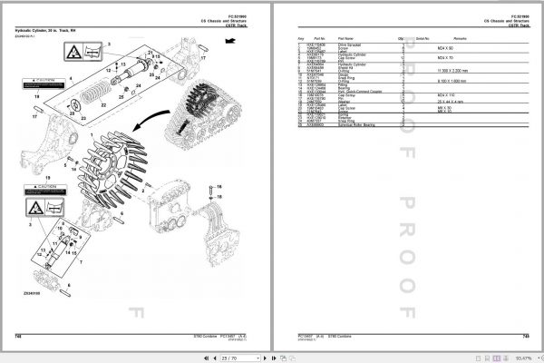 John Deere Combine CSTR Track CS Chassis Structure S780 Parts Catalog PC13457 2