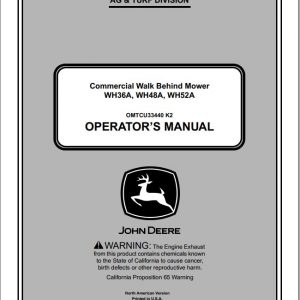 John Deere Commercial Walk Behind Mower WG32A WG36A WG48A SN 040001 Operators Manual OMTCU33440 K2 2012 1