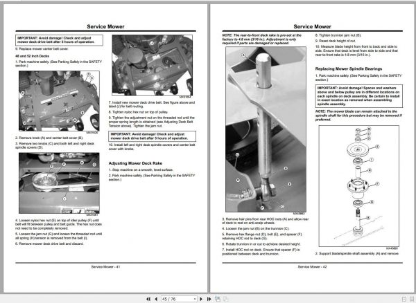 John Deere Commercial Walk Behind Mower WG32A WG36A WG48A SN 040001 Operators Manual OMTCU33440 K2 2012 2