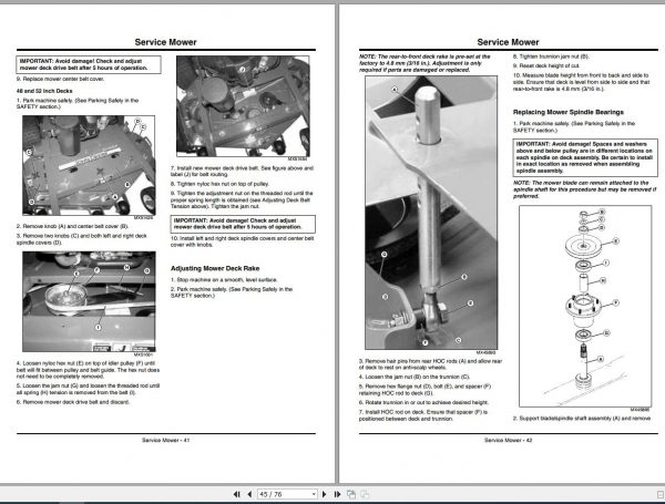 John Deere Commercial Walk Behind Mower WG36A WH48A WH52A SN 040001 Operators Manual OMTCU33440 L2 2012 2