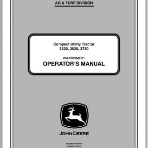 John Deere Compact Utility Tractor 3320 3520 3720 Operators Manual OMLVU23862 E1 2011 1