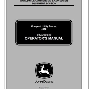 John Deere Compact Utility Tractor 4010 SN 110001 Operators Manual OMLVU13343 D2 2002 1