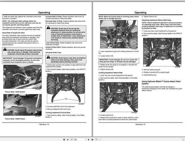 John Deere Compact Utility Tractors 1023E 1026R SN 010001 Operators Manual OMLVU24604 F1 2011 2