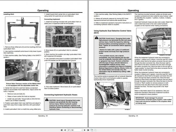 John Deere Compact Utility Tractors 2320 SN 102001 Operators Manual OMLVU16740 E2 2012 2