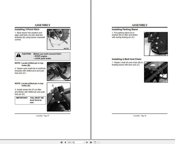 John Deere Compact Utility Tractors 450 PTO Tiller 4100 SN 010001 Operators Manual OMM135955 A8 2