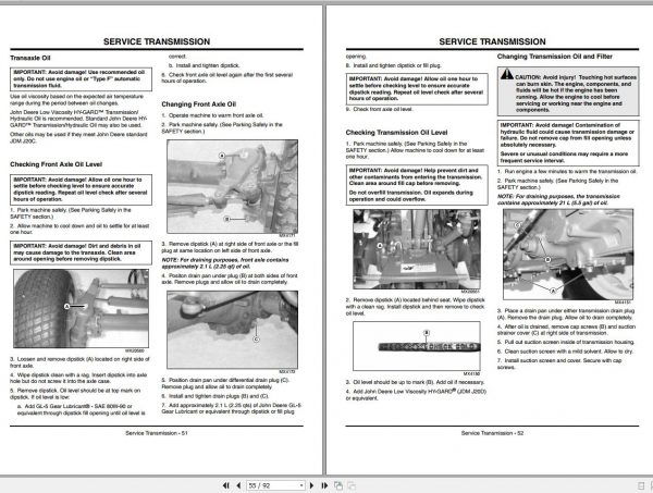 John Deere Compact Utility Tractors 990 SN 590001 Operators Manual OMLVU16396 B4 2004 2