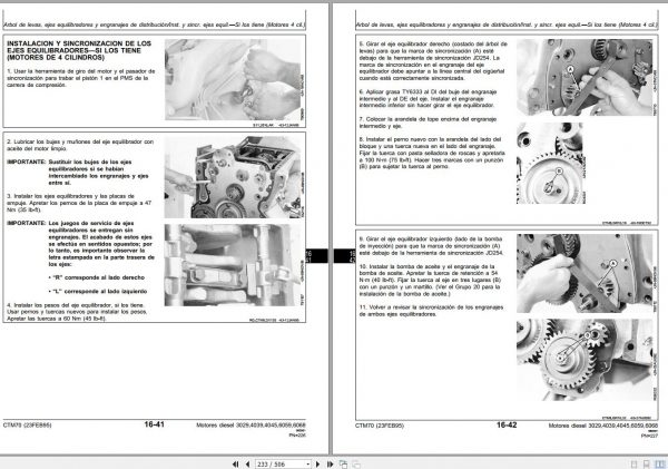John Deere Diesel Engine 3029 4039 4045 6059 6068 Series 300 Technical Manual CTM70 ES 2
