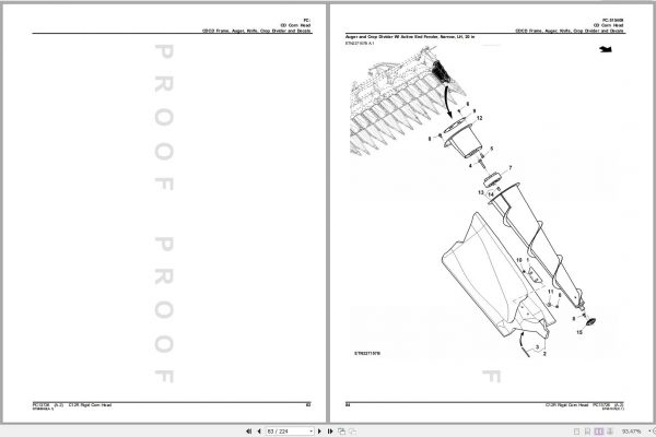 John Deere Folding Corn Head C12F Parts Catalog PC13730 04 2