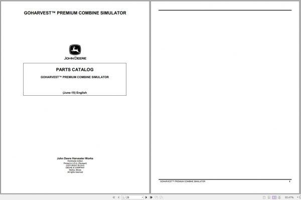 John Deere Goharvest Premium Combine Simulator Parts Catalog 06 1