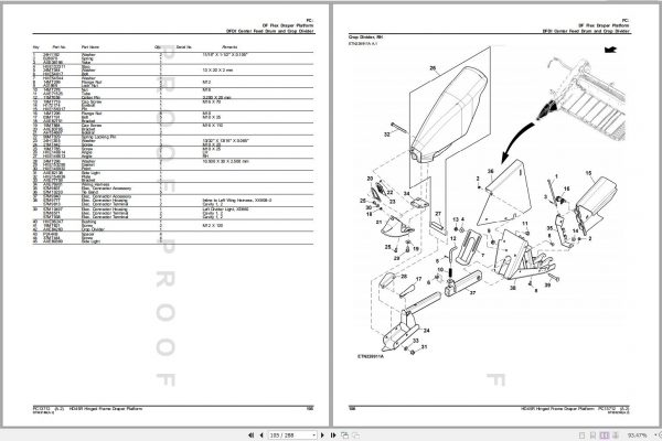 John Deere Hinged Frame Draper Platform HD40X Parts Catalog PC13719 04 2