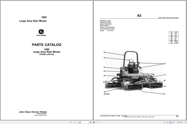 John Deere Hinged Frame Draper Platform HD50R Parts Catalog PC13713 04 1