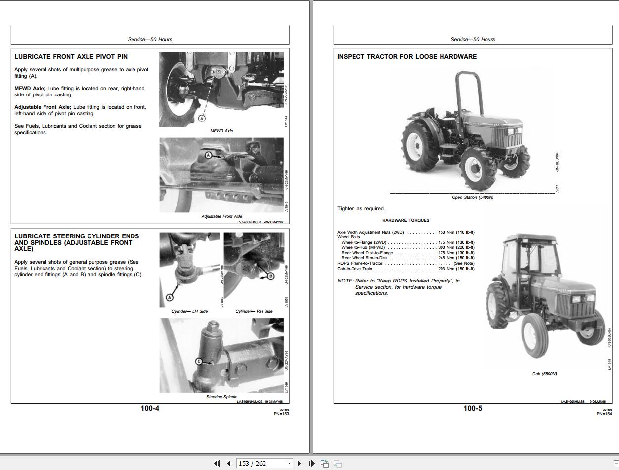 John Deere Narrow Tractors 5400N 5500N Operator's Manual OMLV61084 F6