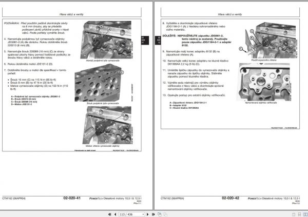 John Deere Powertech Diesel Engine 10.5 12.5 Technical Manual CTM162 Czech 2