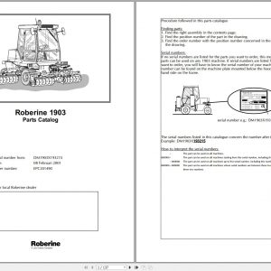 John Deere Robering 1203 DM1203X120060 Parts Catalog 04 1
