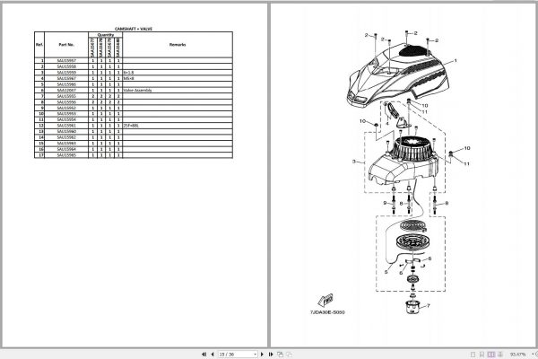 John Deere Yamaha Engines SAA15677 SAA15678 SAA15679 SAA15680 Parts Catalog 03 2