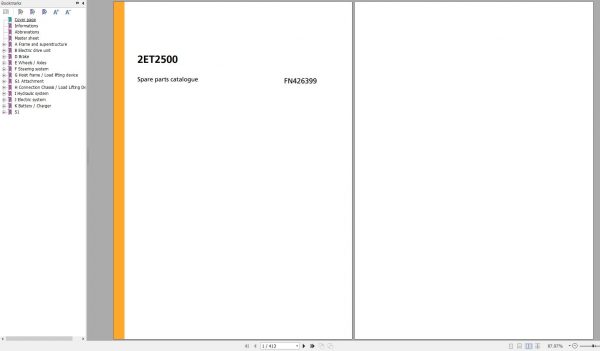 Jungheinrich Forklift 2ET2500 Spare Parts Manual FN426399 1