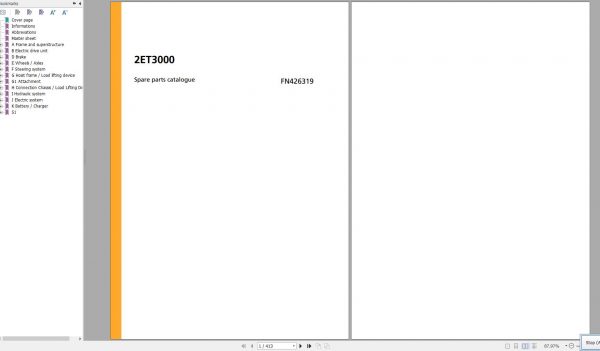 Jungheinrich Forklift 2ET3000 Spare Parts Manual FN426319 1