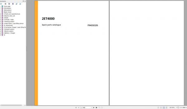 Jungheinrich Forklift 2ET4000 Spare Parts Manual FN426326 1