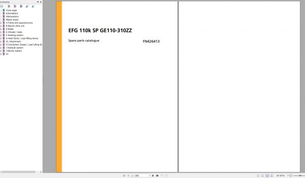 Jungheinrich Forklift EFG 110k SP GE110 310ZZ Spare Parts Manual FN426413 1