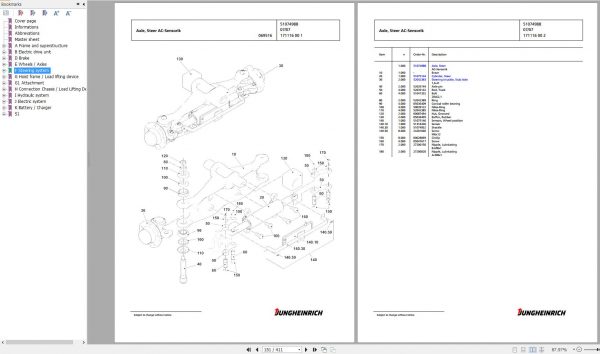Jungheinrich Forklift EFG 320 GE115 450ZT Spare Parts Manual FN426269 2