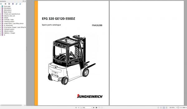 Jungheinrich Forklift EFG 320 GE120 550DZ Spare Parts Manual FN426288 1