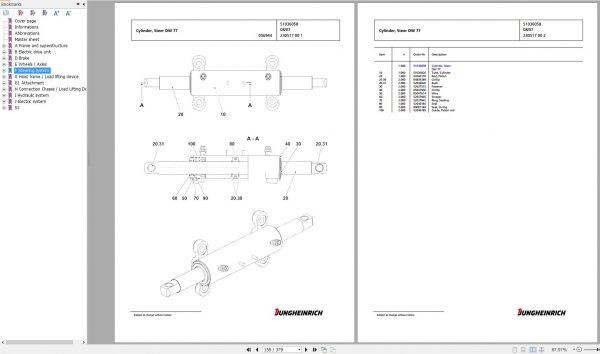 Jungheinrich Forklift EFG 430 G 400ZT Spare Parts Manual FN426437 2