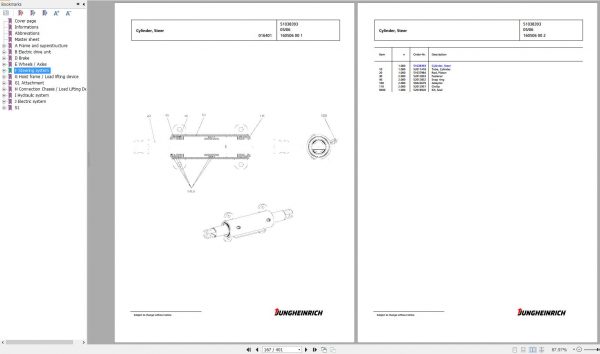 Jungheinrich Forklift EFG 550 GE120 530DZ Spare Parts Manual FN426462 2