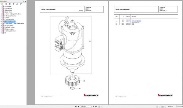 Jungheinrich Forklift EKS 210 ZF 080 475 DZ Spare Parts Manual FN426443 2