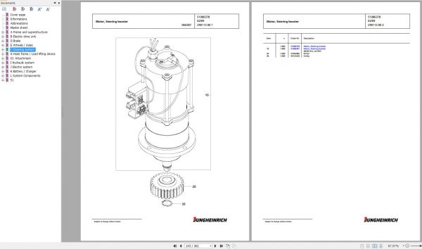 Jungheinrich Forklift EKS 210 ZI 080 600 DZ Spare Parts Manual FN426394 2