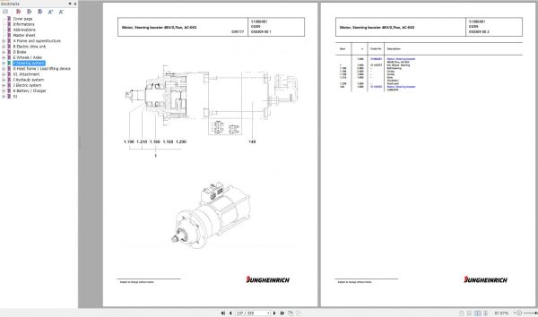 Jungheinrich Forklift EKS 312 ZF 080 830 DZ Spare Parts Manual FN426262 2
