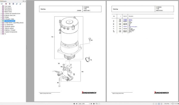 Jungheinrich Forklift EKX 513 GI 118 500 ZT Spare Parts Manual FN426266 2