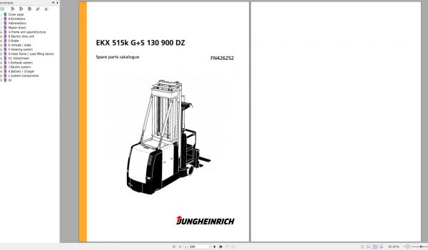 Jungheinrich Forklift EKX 515k GS 130 900 DZ Spare Parts Manual FN426252 1
