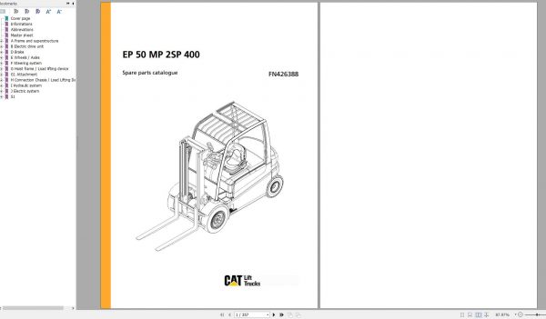 Jungheinrich Forklift EP 50 MP 2SP 400 Spare Parts Manual FN426388 1