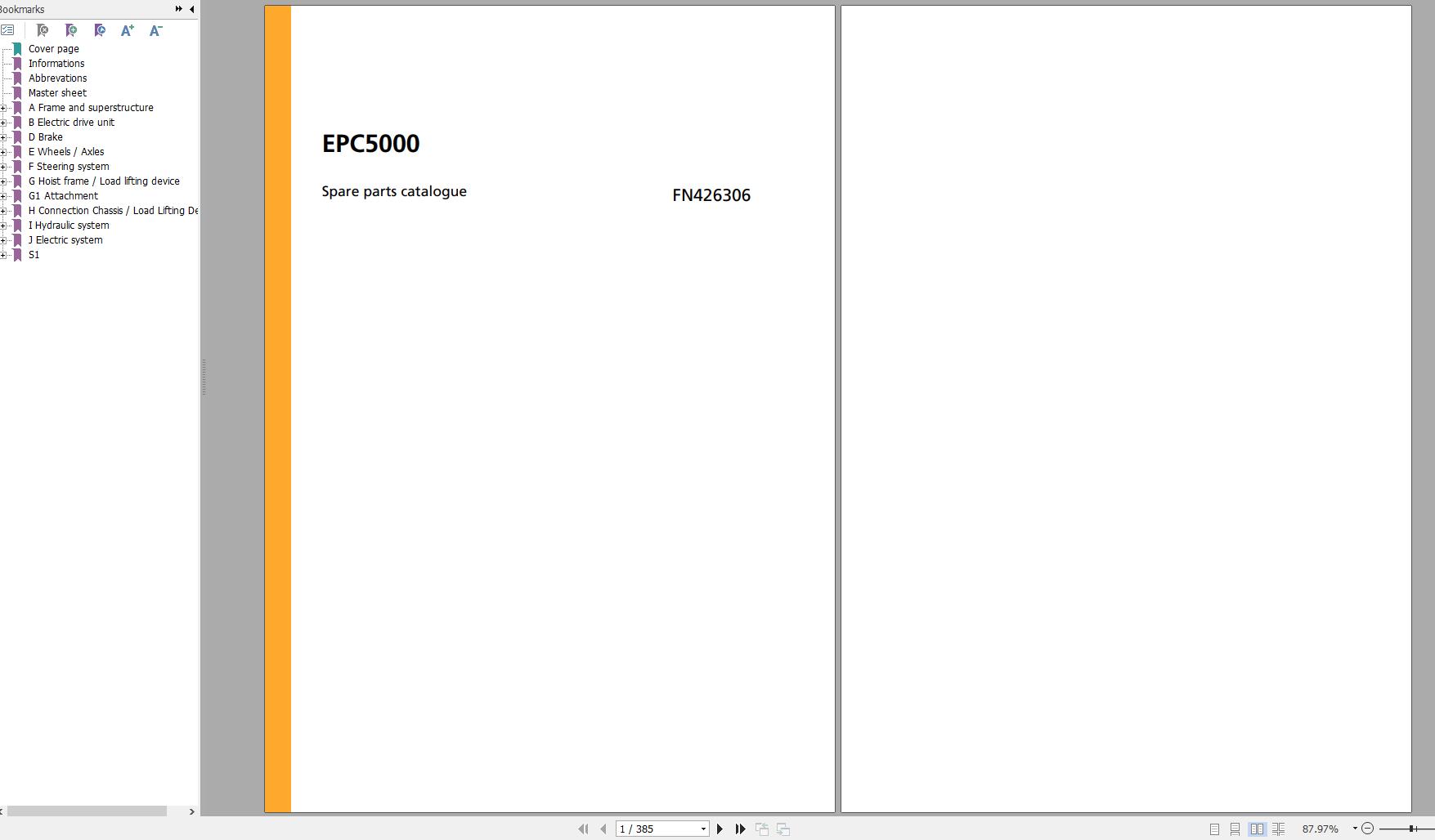 Jungheinrich Forklift EPC5000 Spare Parts Manual FN426306 1