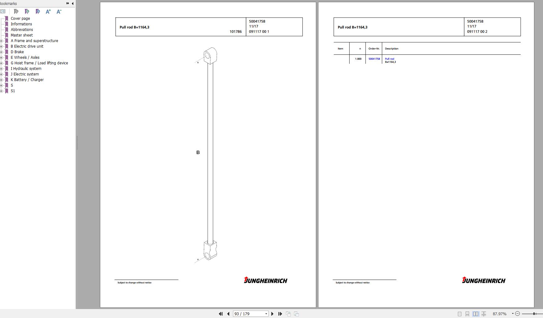 Jungheinrich Forklift ESE 120 Spare Parts Manual 91654075 1