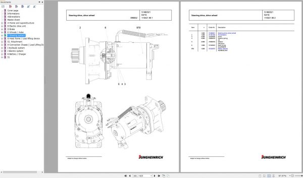 Jungheinrich Forklift ETV 216 Spare Parts Manual 91152103 2