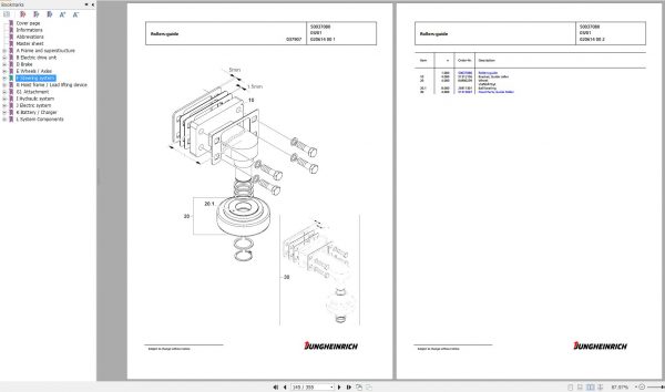 Jungheinrich Forklift ETX 515 XS 121 1250 Spare Parts Manual FN426240 2