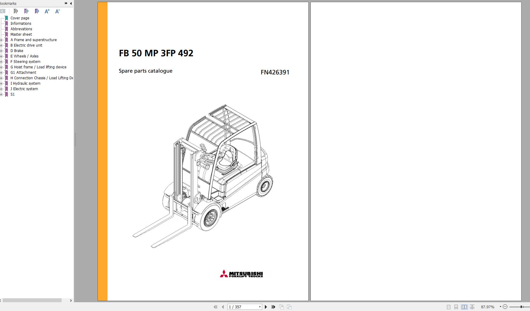 Jungheinrich Forklift FB 50 MP 3FP 492 Spare Parts Manual FN426391 1