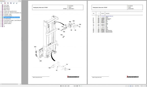 Jungheinrich Forklift TFG 316s GE120 330ZT Spare Parts Manual FN426246 2