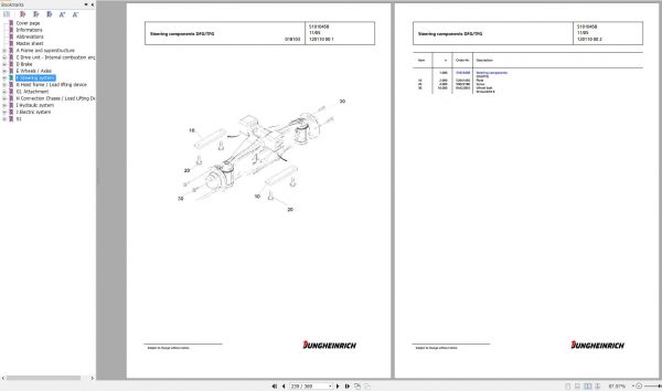 Jungheinrich Forklift TFG 320 GE115 330ZT Spare Parts Manual FN426418 2