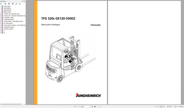 Jungheinrich Forklift TFG 320s GE120 550DZ Spare Parts Manual FN426285 1
