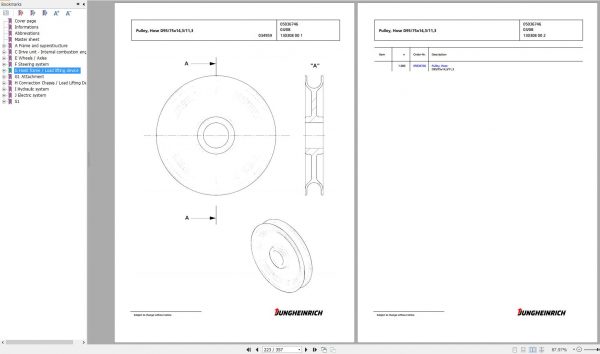 Jungheinrich Forklift TFG 425s G 600DZ Spare Parts Manual FN426438 2