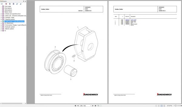Jungheinrich Forklift TFG 430s G115 550DZ Spare Parts Manual FN426188 2