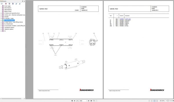 Jungheinrich Forklift TFG 435 GE115 530DZ Spare Parts Manual FN426365 2