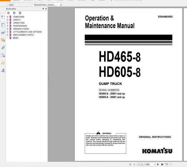 Komatsu Mining Dump Trucks 2.76 GB PDF Updated 2022 Shop Manuals Operator Maintenance Manual 10