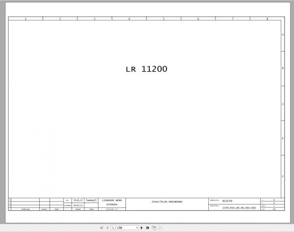 Liebherr Crawler Crane LR11200 1200 ton 15050 Electric Hydraulic Circuit Diagram 1