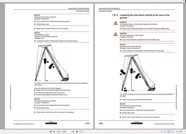 Liebherr Crawler Crane LR1300 300 ton 138235 Spare Parts Catalogue Operating Manual Technical Information 5